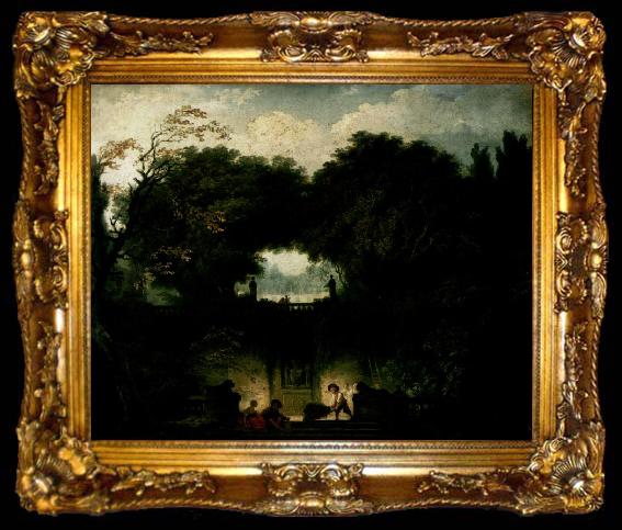 framed  Jean Honore Fragonard Der Garten der Villa d
